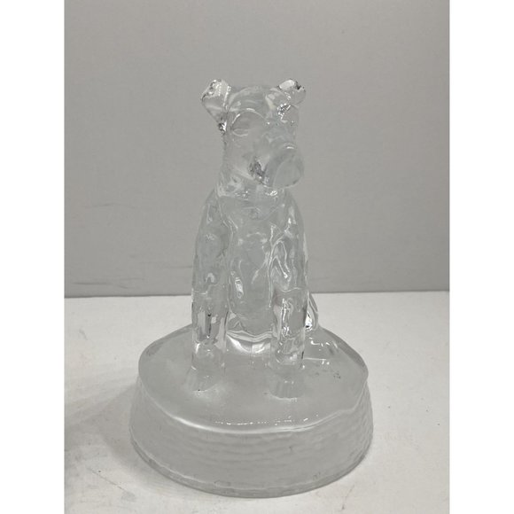 Vintage Cristal D Arques Lead Crystal Dog Figurine with Frosted Base - Picture 3 of 7